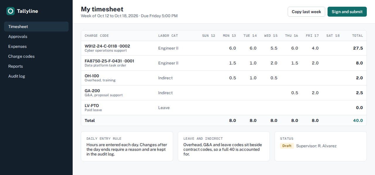 Tallyline screenshot